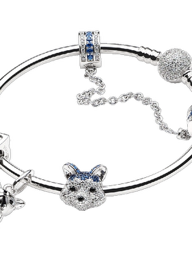 ATHENAIE汪星人萌狗925银手镯手链串饰diy手串配珠送女友生日礼物