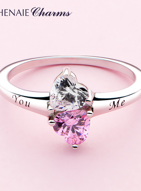 925纯银情侣戒指刻字小众设计女时尚个性戒指女网红款情人节礼物