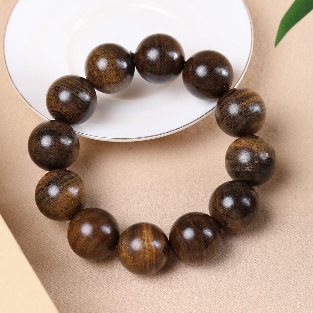 天然沉贵宝手串沉香木串虎斑纹药沉佛珠文玩手链108颗男女款饰品