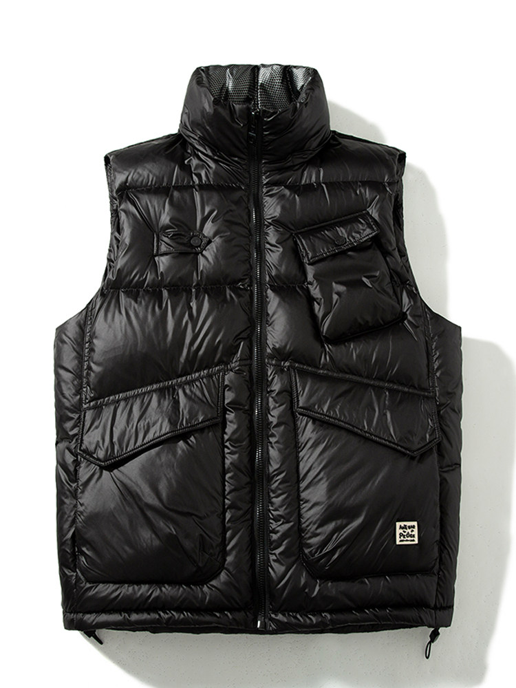 겨울 흰색 오리 다운 따뜻한 작업복 다운 재킷 조끼 아메리칸 캐주얼 두꺼운 커플 재킷 다용도 남성 및 여성 양복 조끼