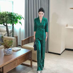 套装 BYGB 高级感轻奢显瘦提花系带西装 2025新款 2595 繁花点翠