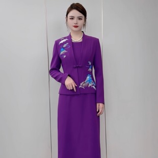 中式 新款 国风千里江山刺绣优雅气质套裙 2025秋季 903