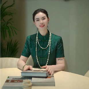 (BYGB【当家主母】)2025夏季新款中式国风提花显瘦套装女88050