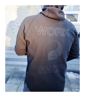 新品日系GDW联名款春夏机能户外华夫格长袖套头连帽卫衣帽衫男女