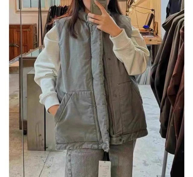 日系复古N.HOOLYWOOD重磅水洗竹节棉保暖棉服马甲背心外套男女款