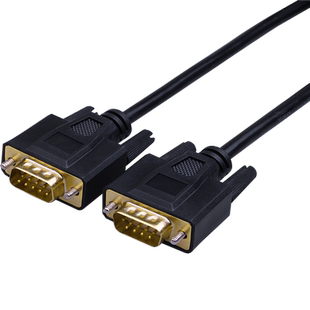镀金头 RS232串口线 DB9针 公对公/针对孔直连交叉 双屏蔽数据线