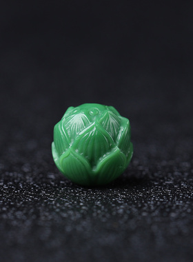 碧玉单珠碧玉背云满绿无黑点