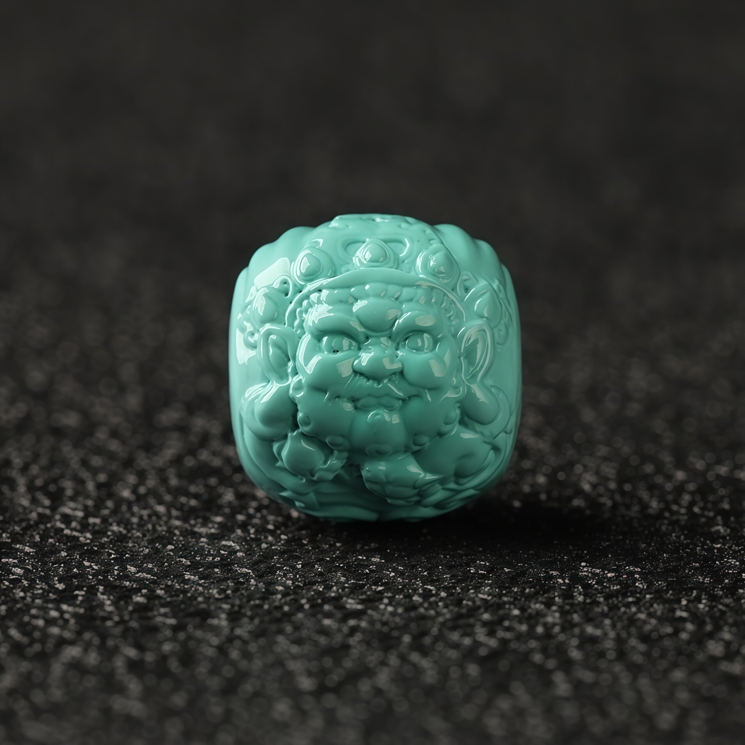 湖北绿松石黄财神老型单珠散珠金刚星月猴头手串配饰隔珠腰顶珠