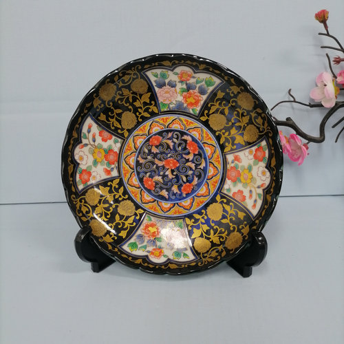 日本 千代源金枝台碗盘子 陶瓷餐具伊万里烧家用日式盘 19cm