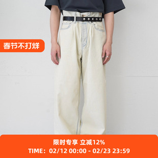 DAIRIKU Ice Wash W-Velt Wide Denim Pants冰雪洗水洗牛仔阔腿裤