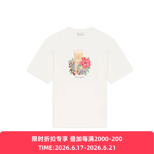 Drole De Monsieur T-shirt Hibiscus Club法式度假风圆领短袖T恤