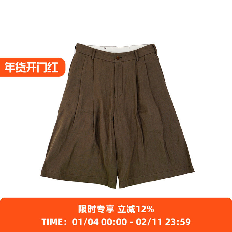 山也 郝 日晒亚麻阔腿中裤,男装,短裤,淘宝优惠券,粉丝福利购,淘宝优惠卷