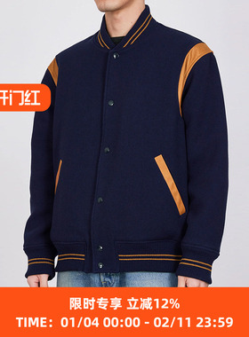 marka PUFFED AWARD JACKET 高密度双层编织羊毛棒球夹克外套