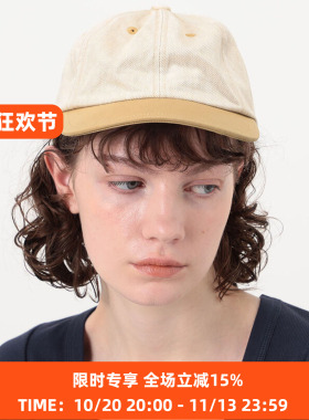 KIJIMA TAKAYUKI SURFACE DYED DENIM 6PANEL 皮革拼接遮阳棒球帽