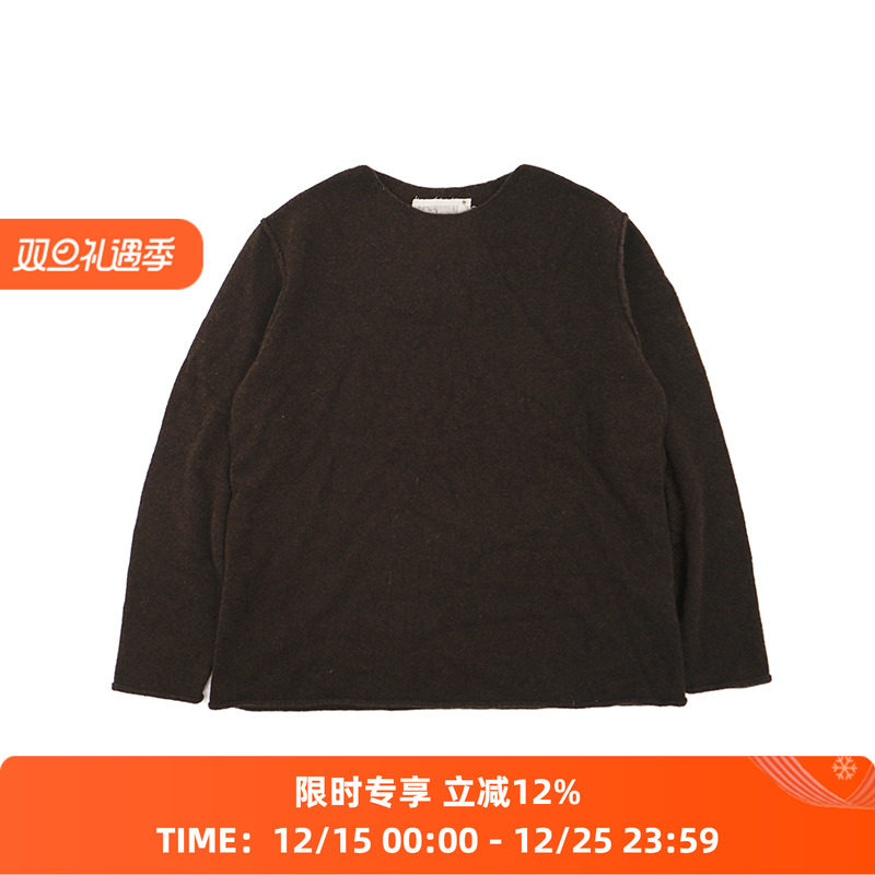 山也 郝 立体边针织圆领长袖上衣