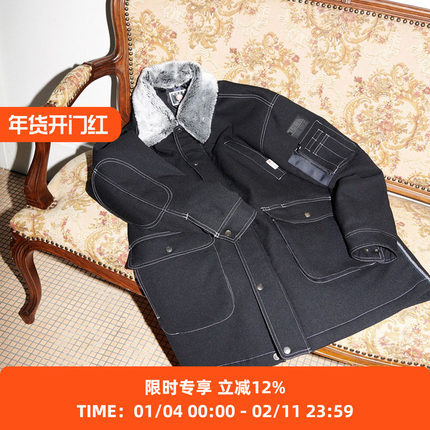 SHINYAKOZUKA DOKA COAT WITH联名毛呢宽松工装大衣夹克外套