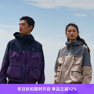 男女款 WIND 多口袋拼色冲锋衣外套 and WHEELS