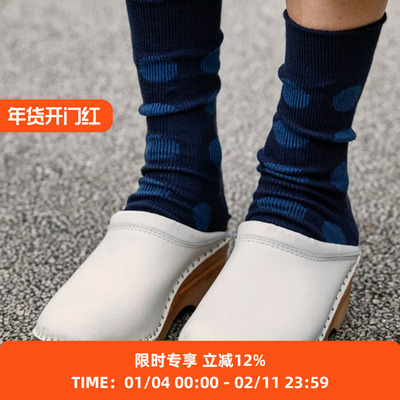 ROTOTO PORTHOLE DOT SOCKS 日本奈良制波点针织袜子 中筒袜