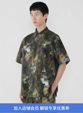 ROA x and wander breathable 联名款山脉迷彩印花机能性短袖衬衫