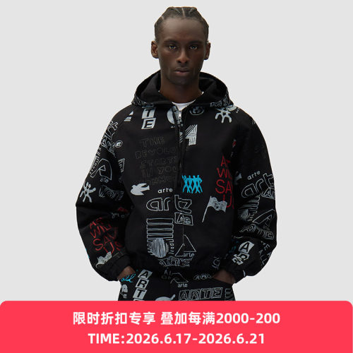 Arte Art Saves Jacket 手绘艺术字连帽牛仔夹克外套