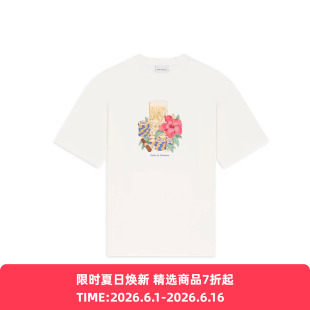 Drole De Monsieur T-shirt Hibiscus Club法式度假风圆领短袖T恤