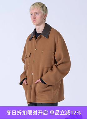 YOKE River Melton Coverall Jacket 皮领羊绒羊毛混纺大衣外套