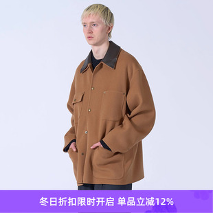 Jacket YOKE Coverall Melton 皮领羊绒羊毛混纺大衣外套 River