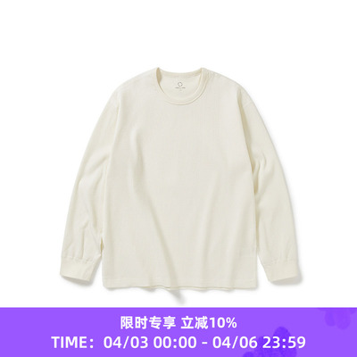 WHEELS and WIND 男女日本帝人机能性吸湿速干华夫格长袖圆领T恤