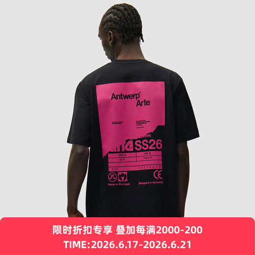 Arte Back Poster T-shirt 背后海报印花圆领短袖T恤
