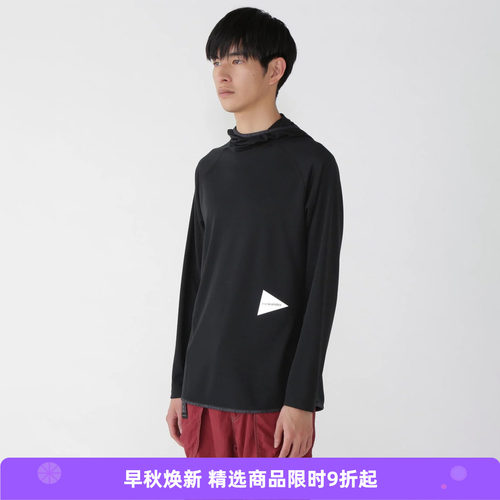 and wander dry jersey LS hoodie 男女吸湿速干防臭连帽运动T恤