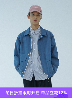 PRIMEE 男女款高密度尼龙棉混纺工装翻领夹克外套