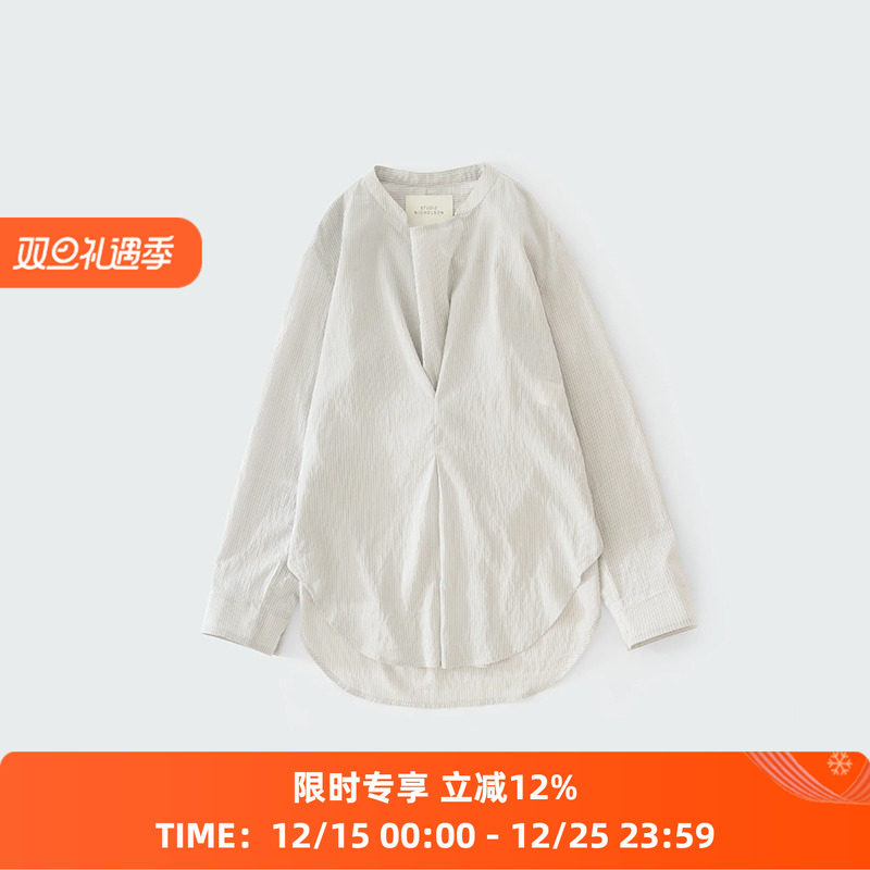 STUDIO NICHOLSON TOPS - INVERTED PLEAT TOP 女装垂坠领上衣