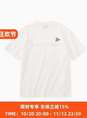 and wander Ref T (M)男装反光LOGO圆领短袖T恤