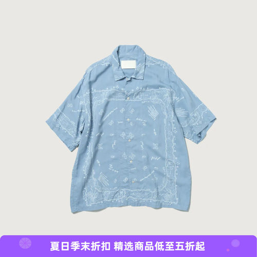 INNAT RAKUGAKI BANDANA 艺术家手绘天然植物染色夏威夷短袖衬衫