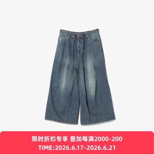 Needles H.D. Buggy Jean Denim 12OZ水洗做旧牛仔直筒阔腿裤