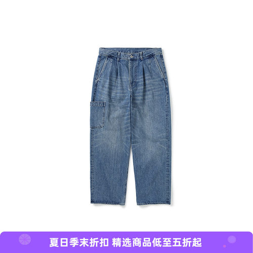 PRIMEE 水洗自然加工宽松锥形牛仔裤