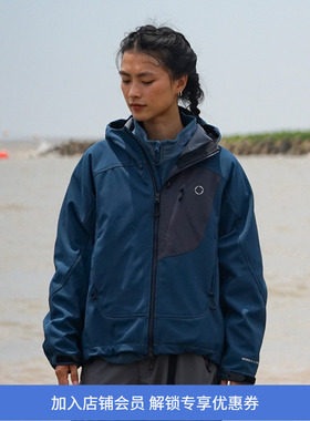 WHEELS and WIND 男女款 机能性面料软壳夹克 连帽外套