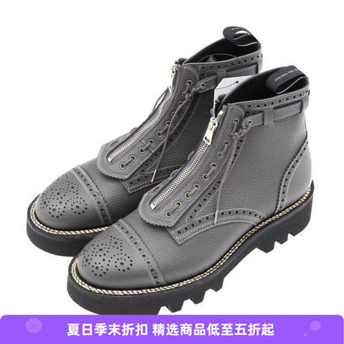 日本foot手工制雕花皮靴