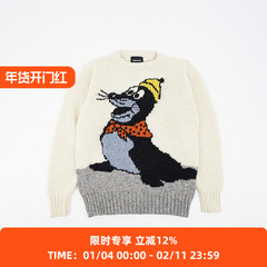 Howlin MY NEW BEST FRIEND 男女中性款刺绣羊毛马海毛圆领毛衣