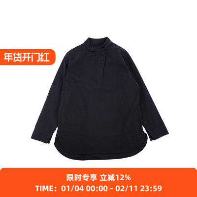 STUDIO NICHOLSON HALF PLACKET GRANDAD COLLAR女装立领垂坠衬衫