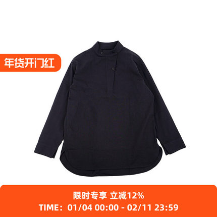 STUDIO NICHOLSON HALF PLACKET GRANDAD COLLAR女装立领垂坠衬衫