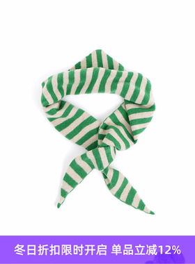 JO GORDON Stripe Triangle Neckerchief 羊羔毛彩色条纹三角围巾