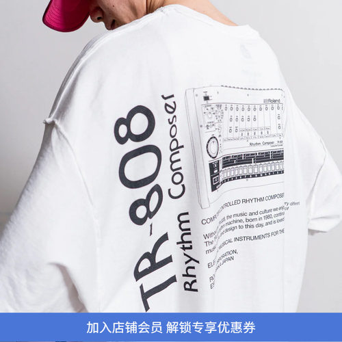 is-ness TR-808 T-SHIRTS ROLAND 经典鼓机TR-808联名款短袖T恤