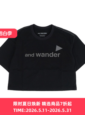 and wander Ref T (W)女装短款反光LOGO圆领短袖T恤