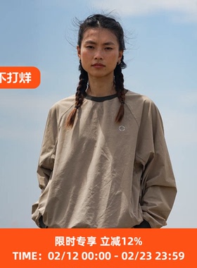 WHEELS and WIND 男女款 套头机能性长袖圆领运动卫衣