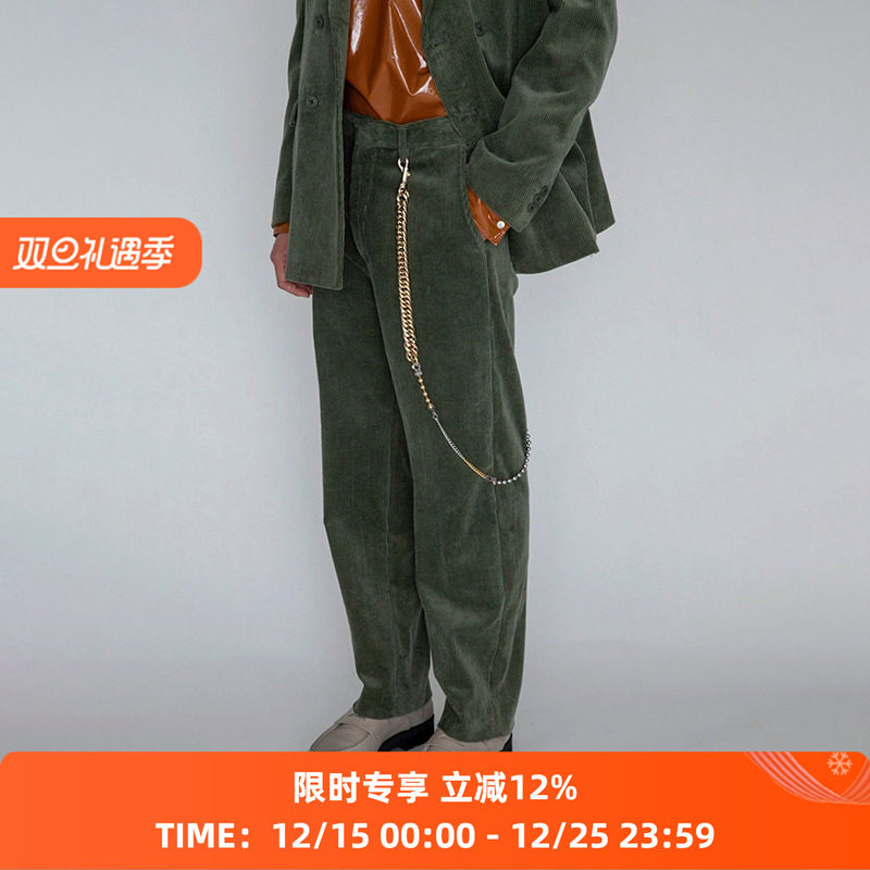 MG灯芯绒宽版直筒休闲裤