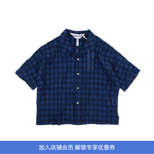 INSULAiRE 岛民 Shirt 棉麻混纺格子短袖衬衫