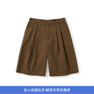 PRIMEE 水洗宽松廓形中裤 夏日休闲短裤