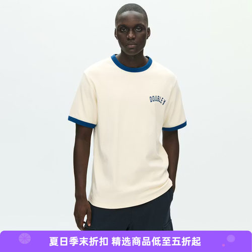 Wood Wood Parker tee arhie 拼色LOGO圆领短袖T恤