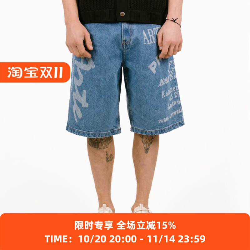 Arte ARTE PRINT SHORTS 印花宽松直筒牛仔短裤